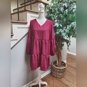 Bohemian or Western style burgundy dress